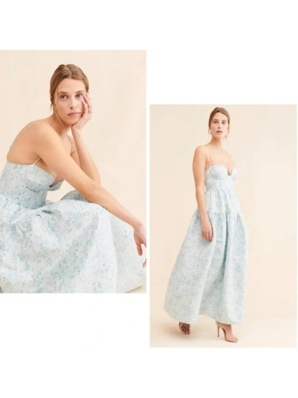 Maison Amory The Windsor Maxi Dress Whimsical Elegant Enchanting Blue Womens L